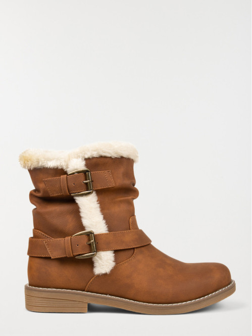 Bottines marrons fourrées femme (36-41)