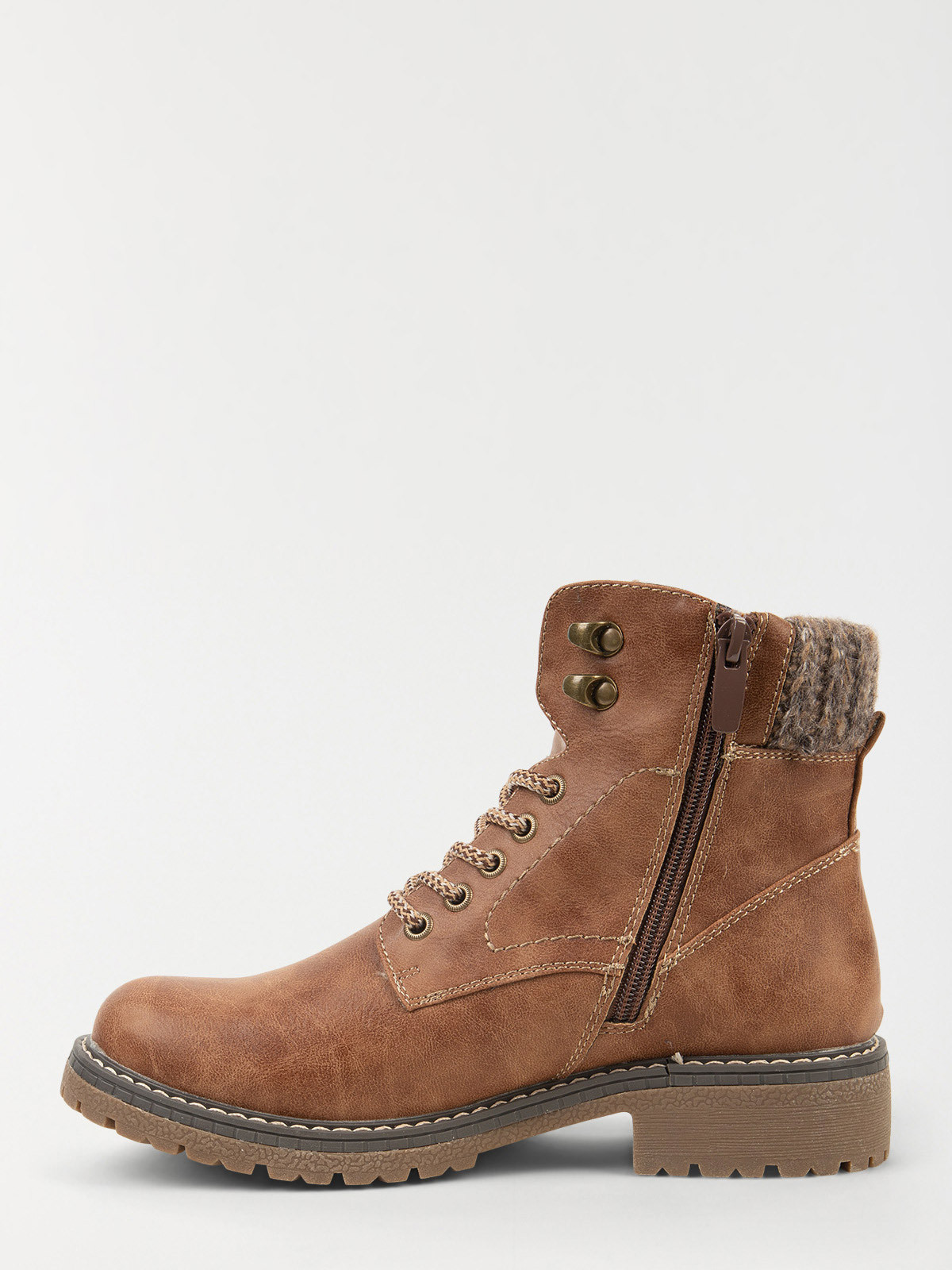 Bottines lacet zip marron femme (36-41) Bottines lacet zip marron femme (36-41)