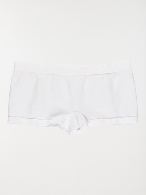 Shorty microfibre blanc femme