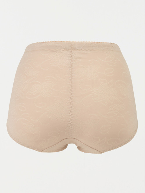 Gaine maintien brodée beige femme