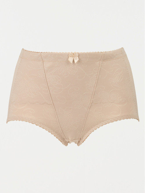 Gaine brodée beige femme