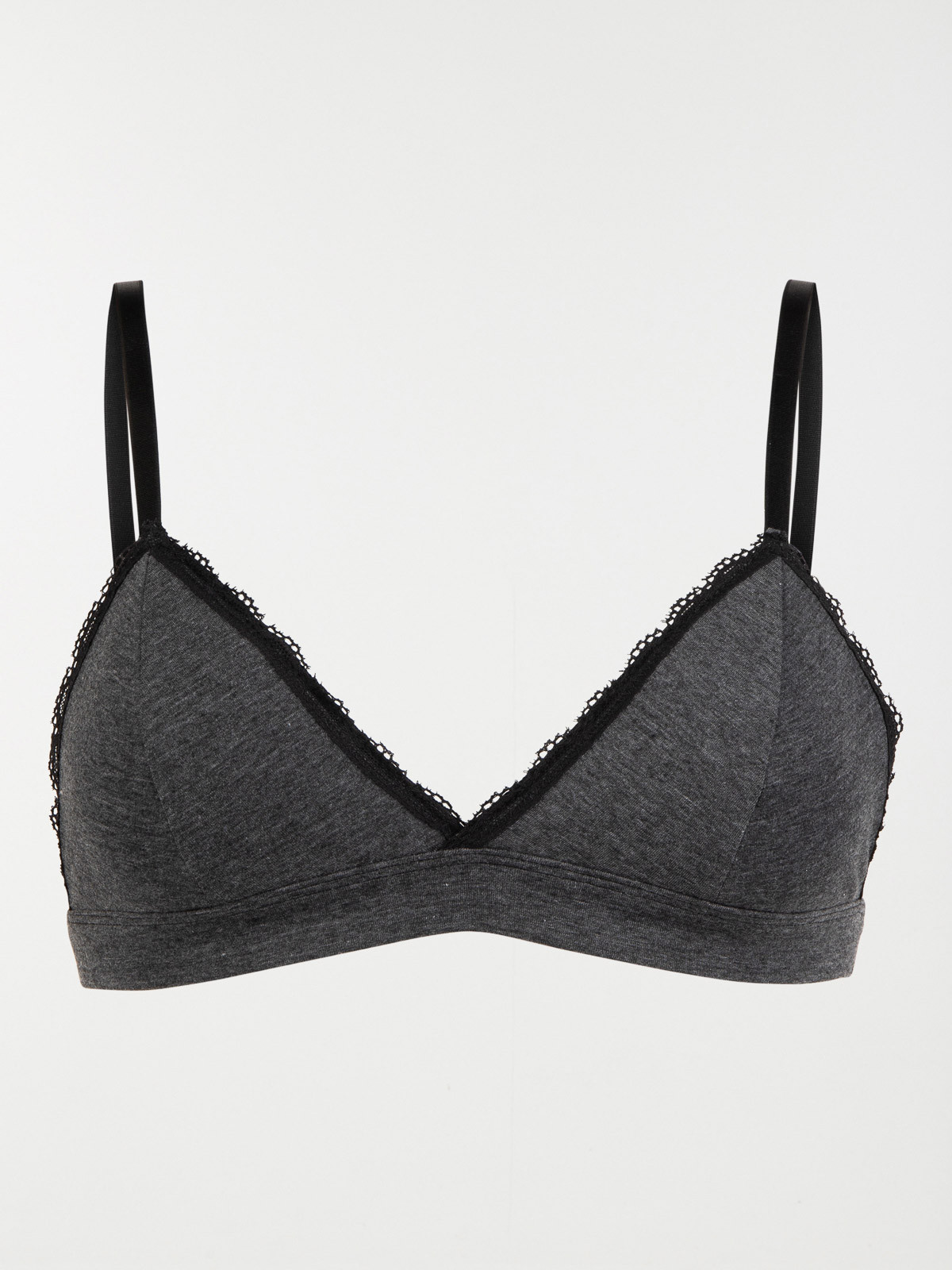 Soutien-gorge triangle gris chiné femme