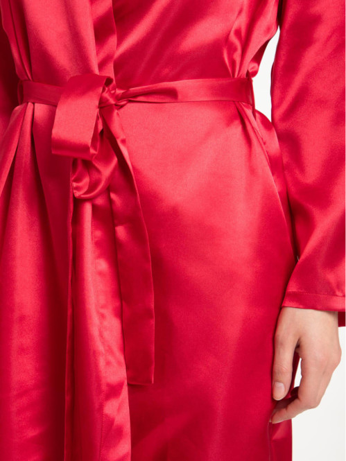 Peignoir satin framboise femme Peignoir satin framboise femme