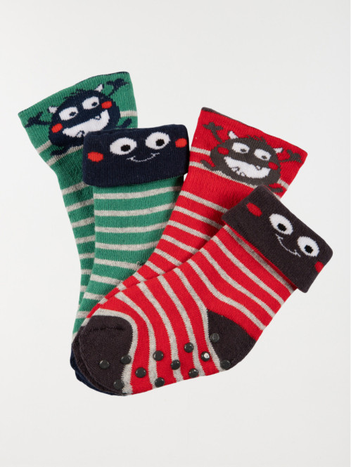 Lot 2 chaussettes motif monstre garçon 
