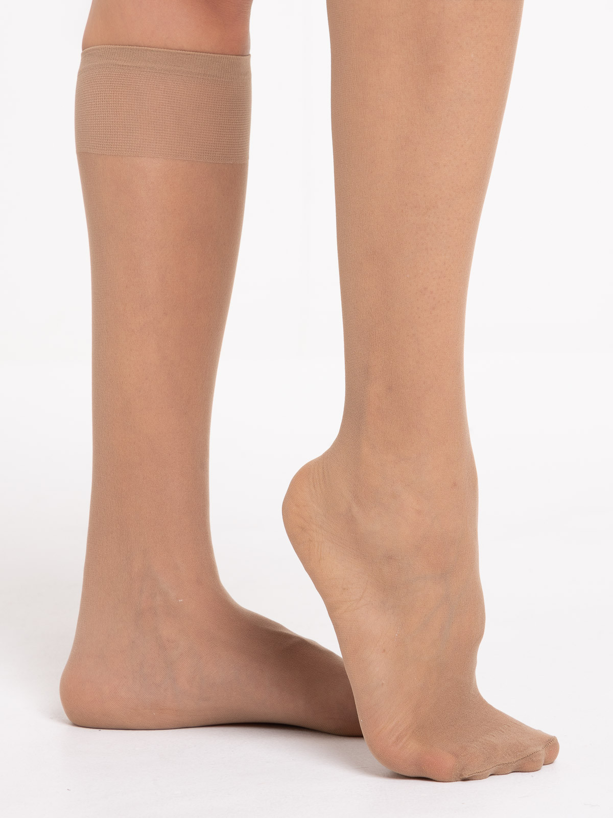 Lot de 4 mi-bas mousse 20D beige femme Lot de 4 mi-bas mousse 20D beige femme