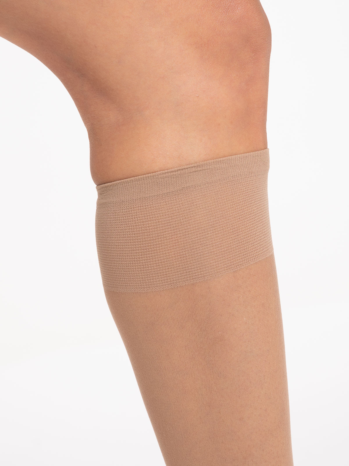 Lot de 4 mi-bas mousse 20D beige femme Lot de 4 mi-bas mousse 20D beige femme