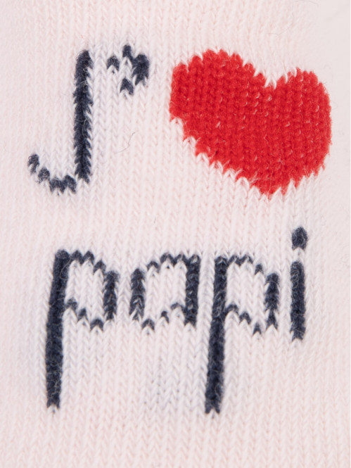 Chaussettes roses j'aime papi bébé Chaussettes roses j'aime papi bébé