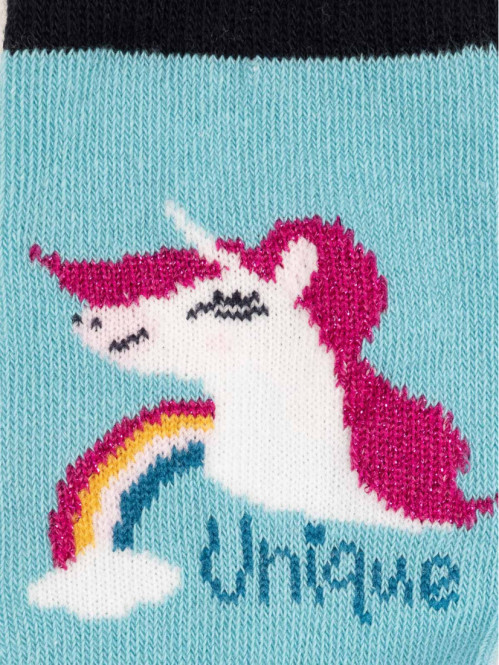 Lot 3 paires chaussettes licorne fille Lot 3 paires chaussettes licorne fille