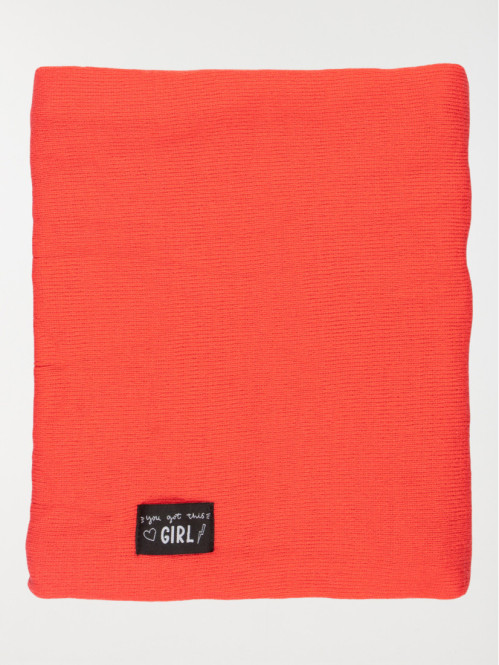Snood framboise doublé polaire fille