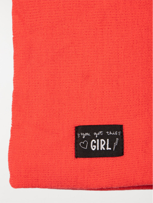 Snood framboise doublé polaire fille