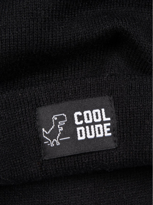 Bonnet revers noir garçon