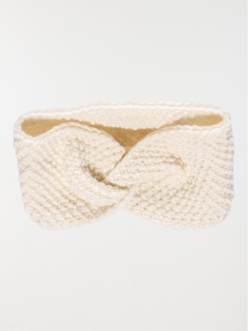 Headband maille écru femme