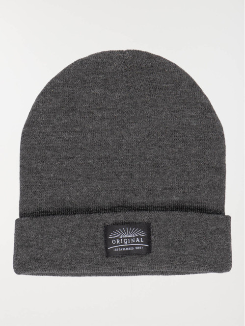 Bonnet revers anthracite chiné homme