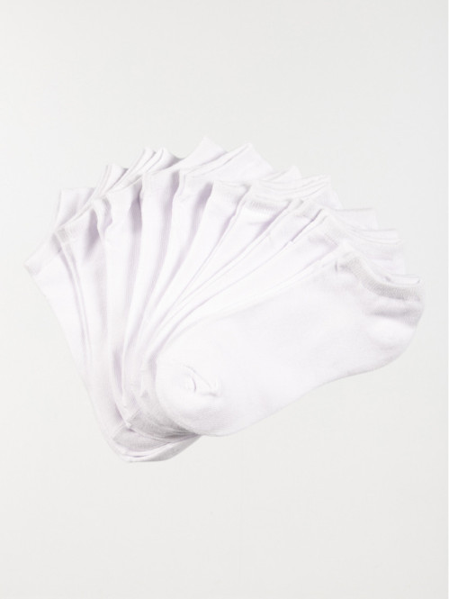 Lot 10 paires chaussettes blanches femme