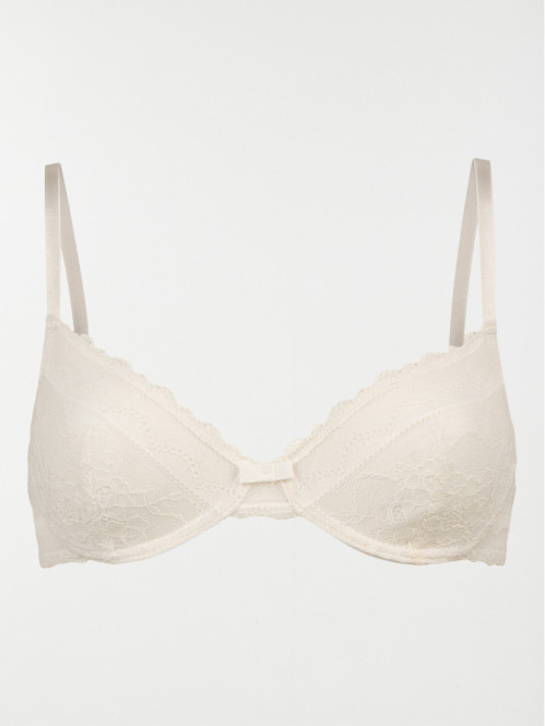 Soutien-gorge corbeille ivoire dentelle