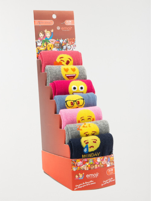 Lot 7 paires chaussettes emoji fille