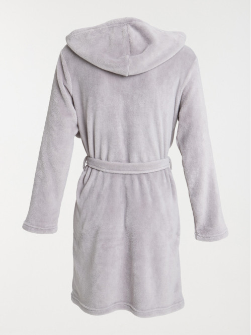 Peignoir gris clair chiné femme