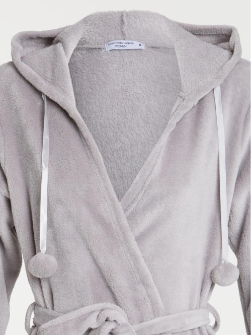 Peignoir gris clair chiné femme