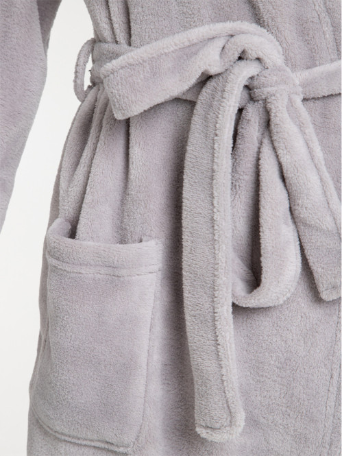 Peignoir gris clair chiné femme
