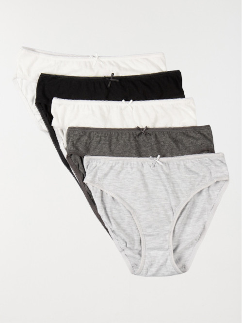 Lot de 5 slips multicolores femme 