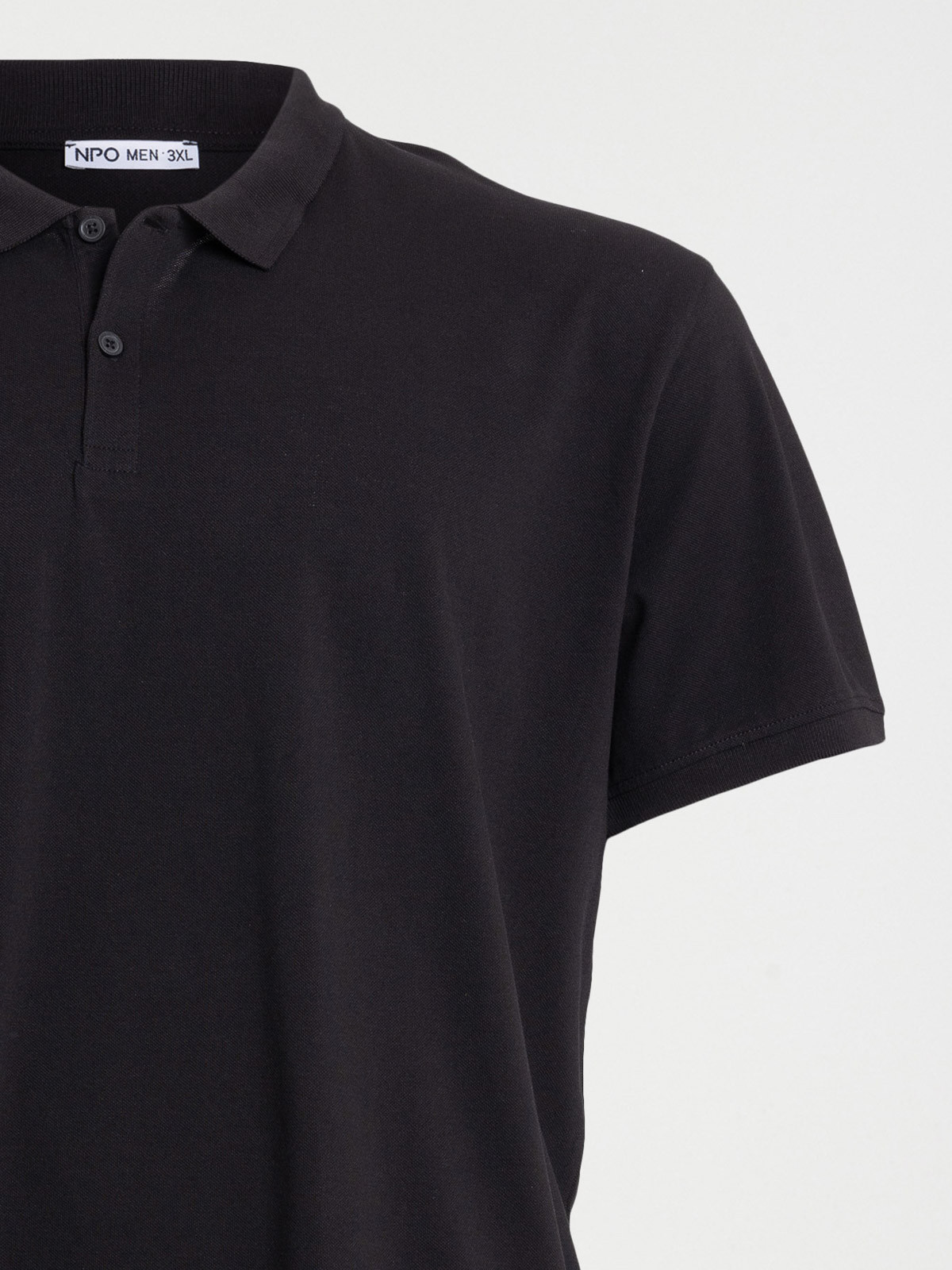Polo basique noir grande taille homme