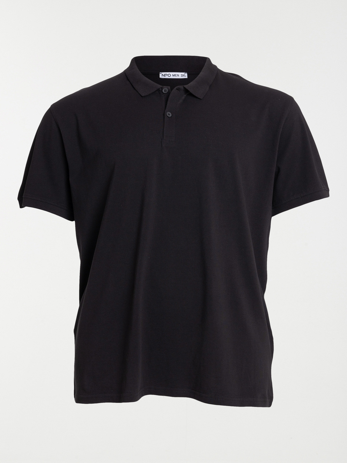 Polo basique noir grande taille homme