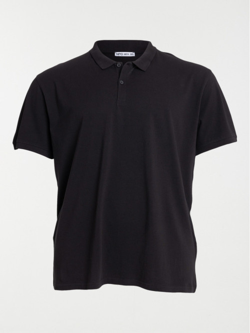 Polo noir grande taille homme