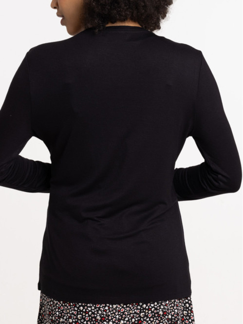 Gilet asymétrique basique noir femme 