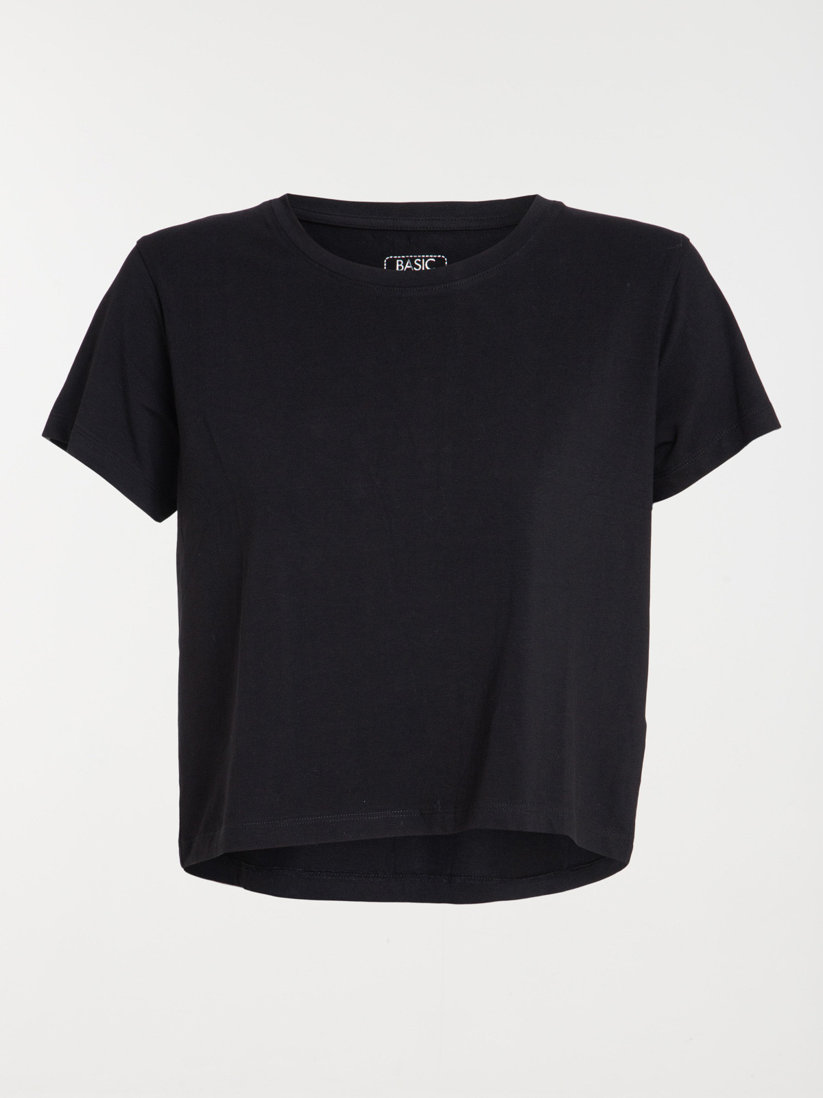 T-shirt cropped basique noir femme T-shirt cropped basique noir femme