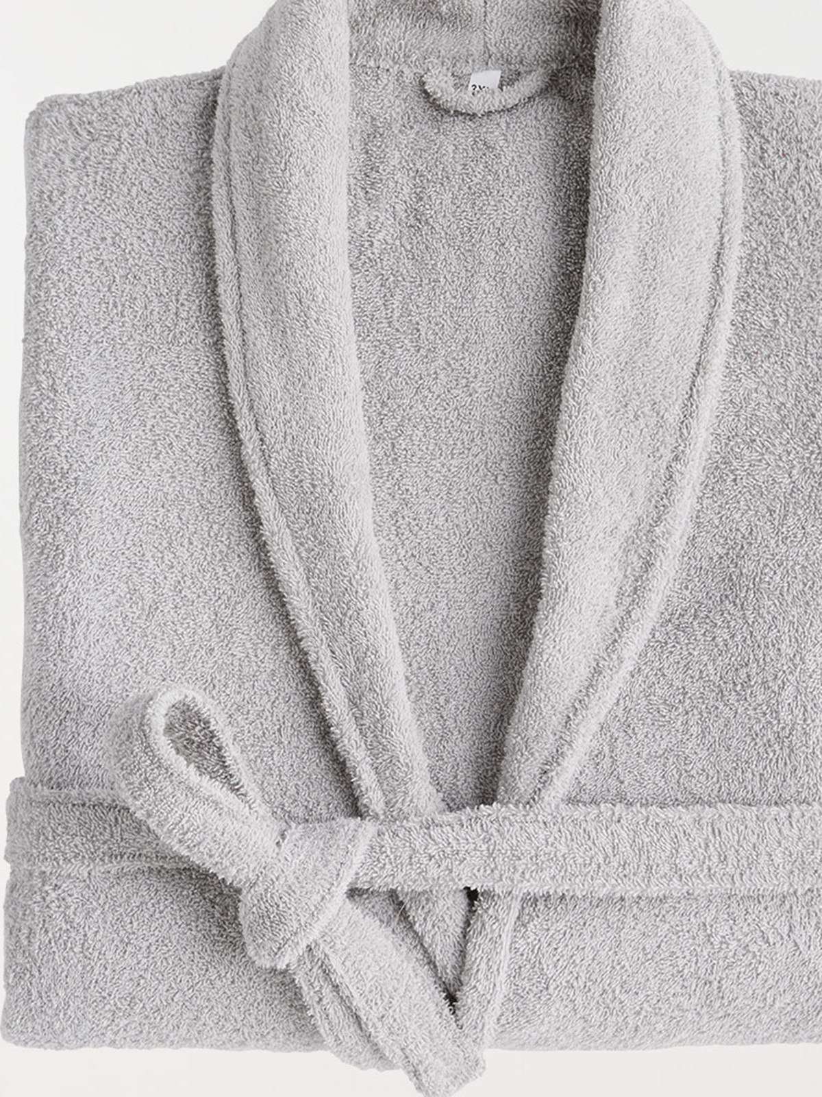 Peignoir adulte col châle gris clair