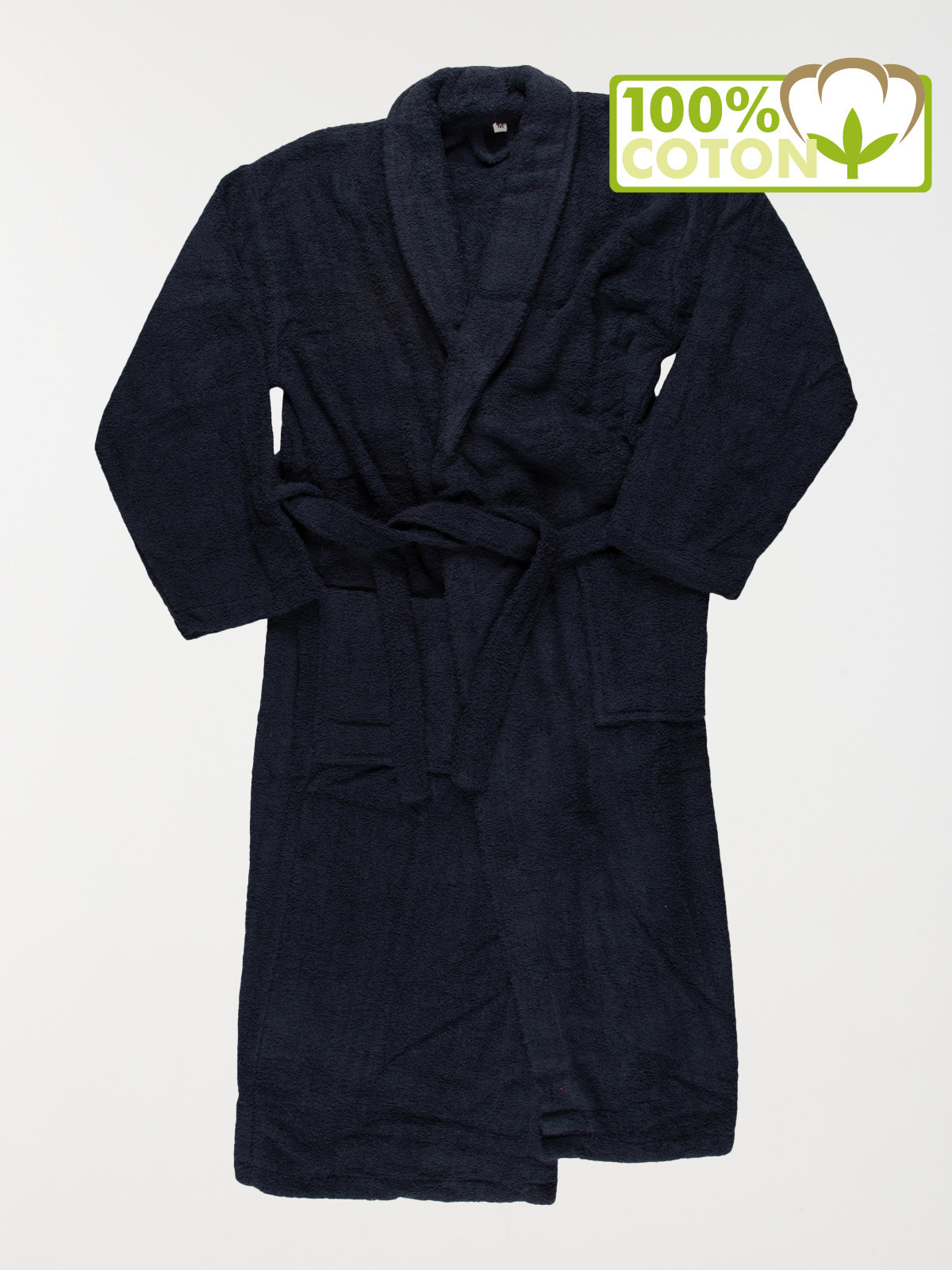 Peignoir de bain bleu nuit adulte
