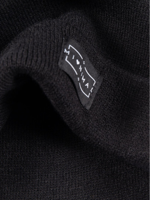 Bonnet revers noir femme