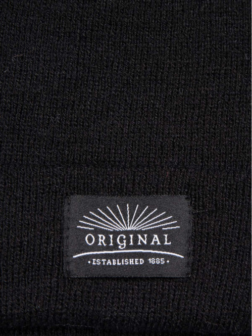 Bonnet revers noir homme