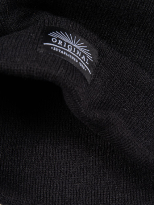 Bonnet revers noir homme