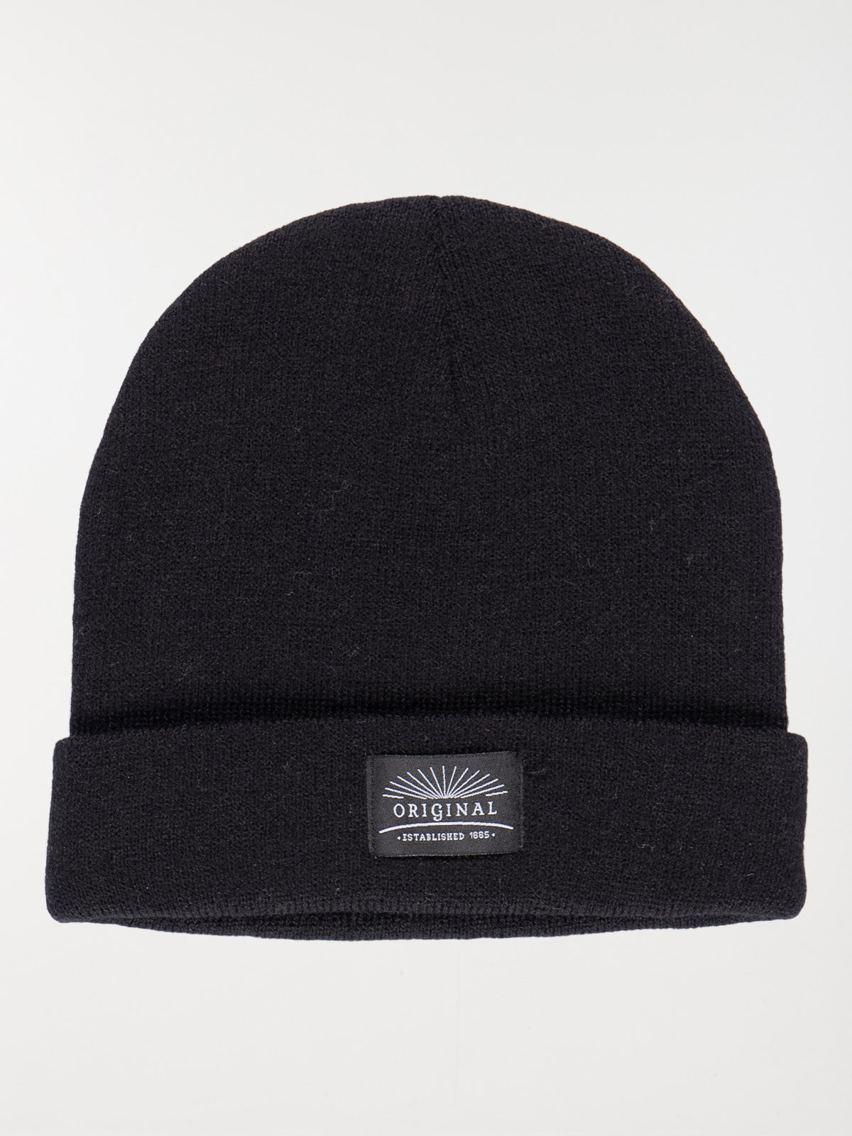 Bonnet revers noir homme