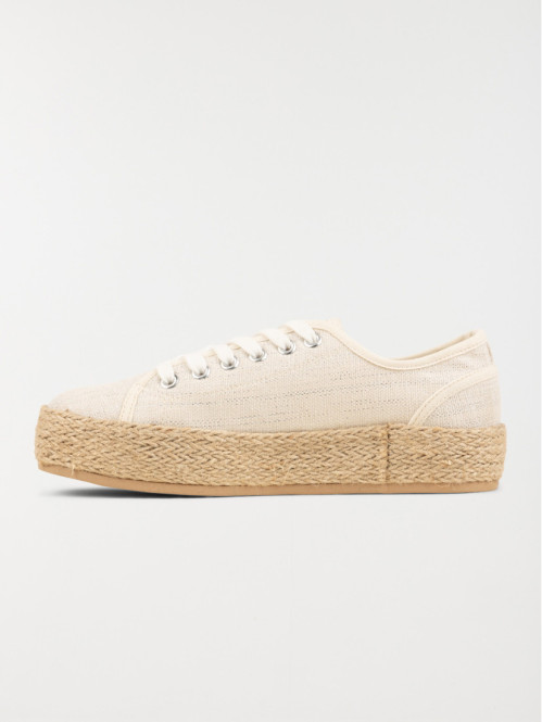 Tennis toile beige femme...