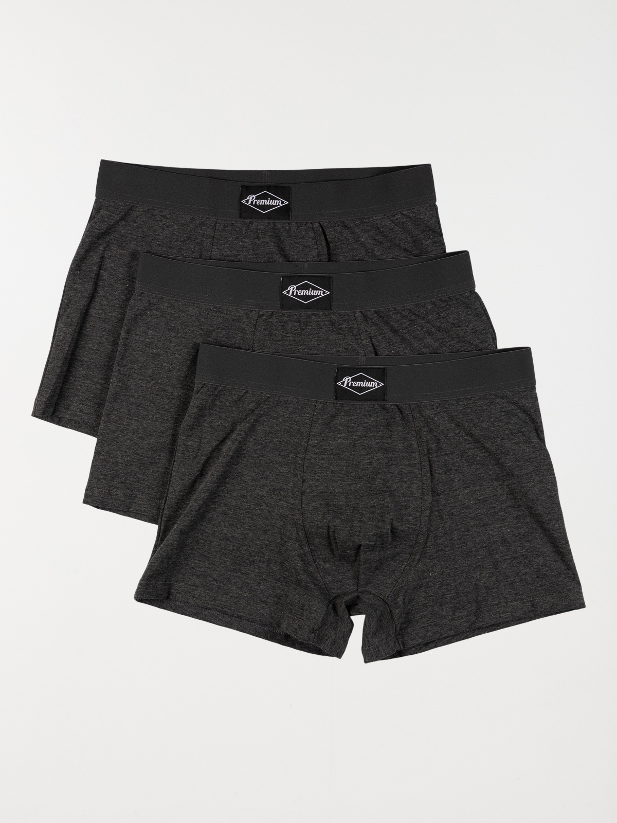 Lot de 3 boxers gris chiné homme