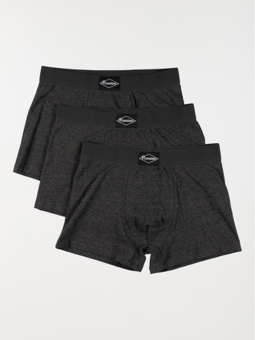 Lot de 3 boxers gris chiné...