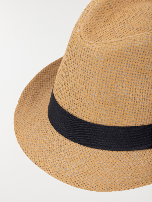 Chapeau paille ruban marine...