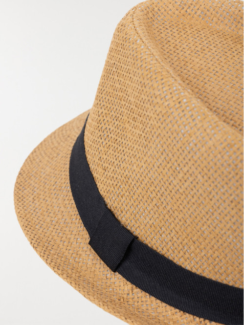 Chapeau paille ruban marine...