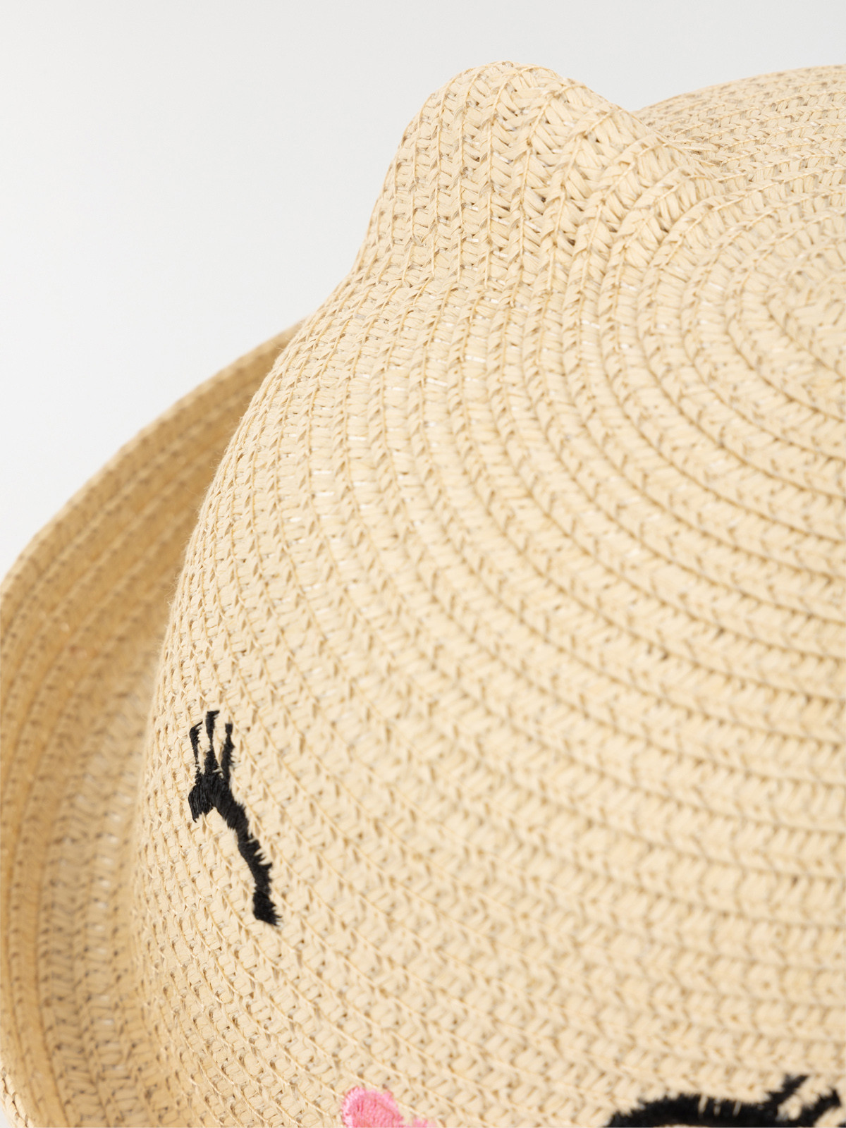 Chapeau paille chat oreilles 3D fille
