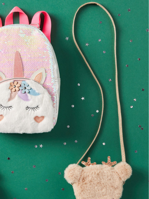 Sac cerf bois dorés pailletés fille Sac cerf bois dorés pailletés fille