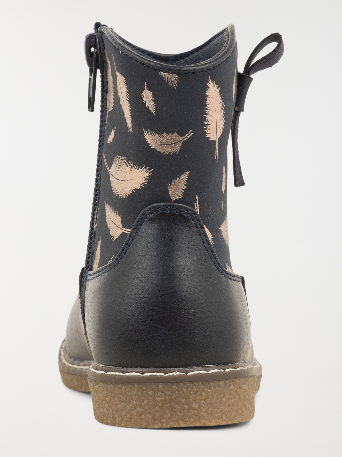 Bottine noir motif doré fille (24-30)