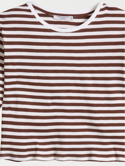 Tee-shirt rayé blanc femme