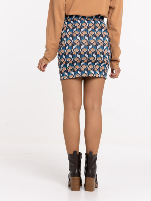 Jupe jacquard graphique femme