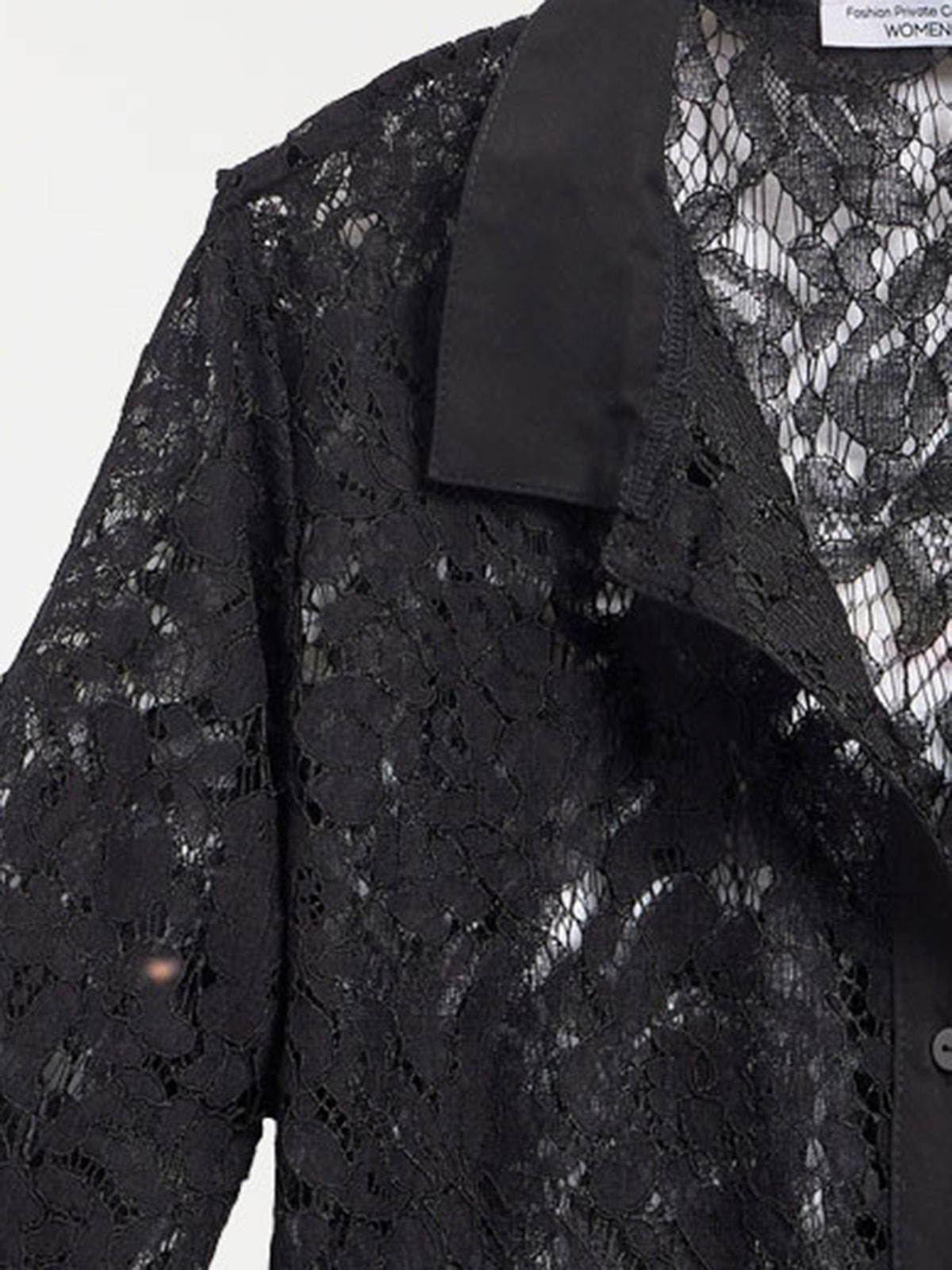 Chemise dentelle noire femme