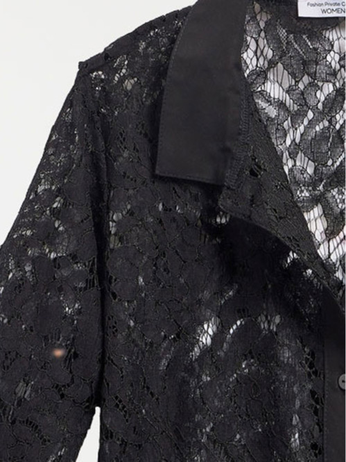 Chemise dentelle noire femme