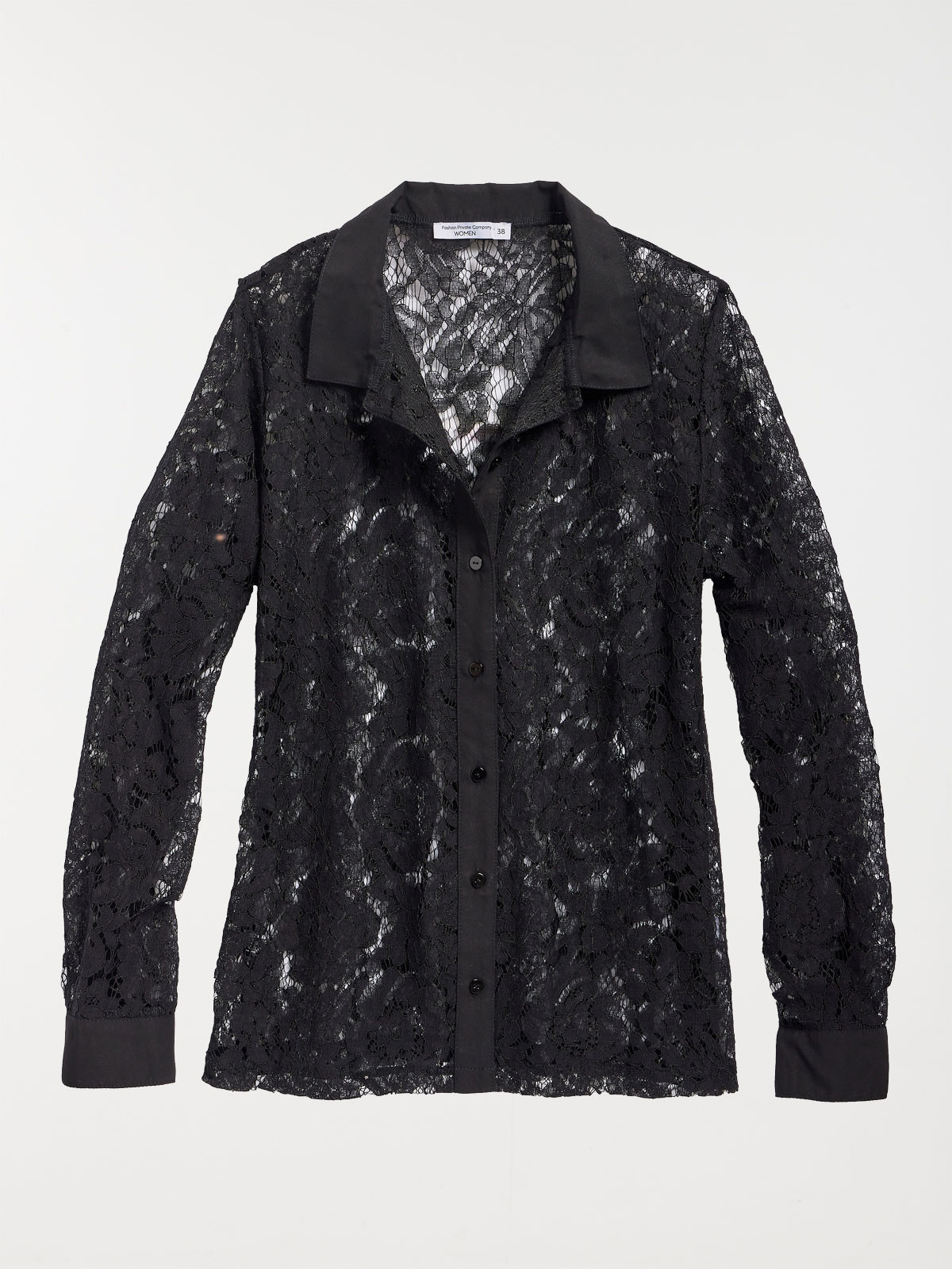 Chemise dentelle noire femme