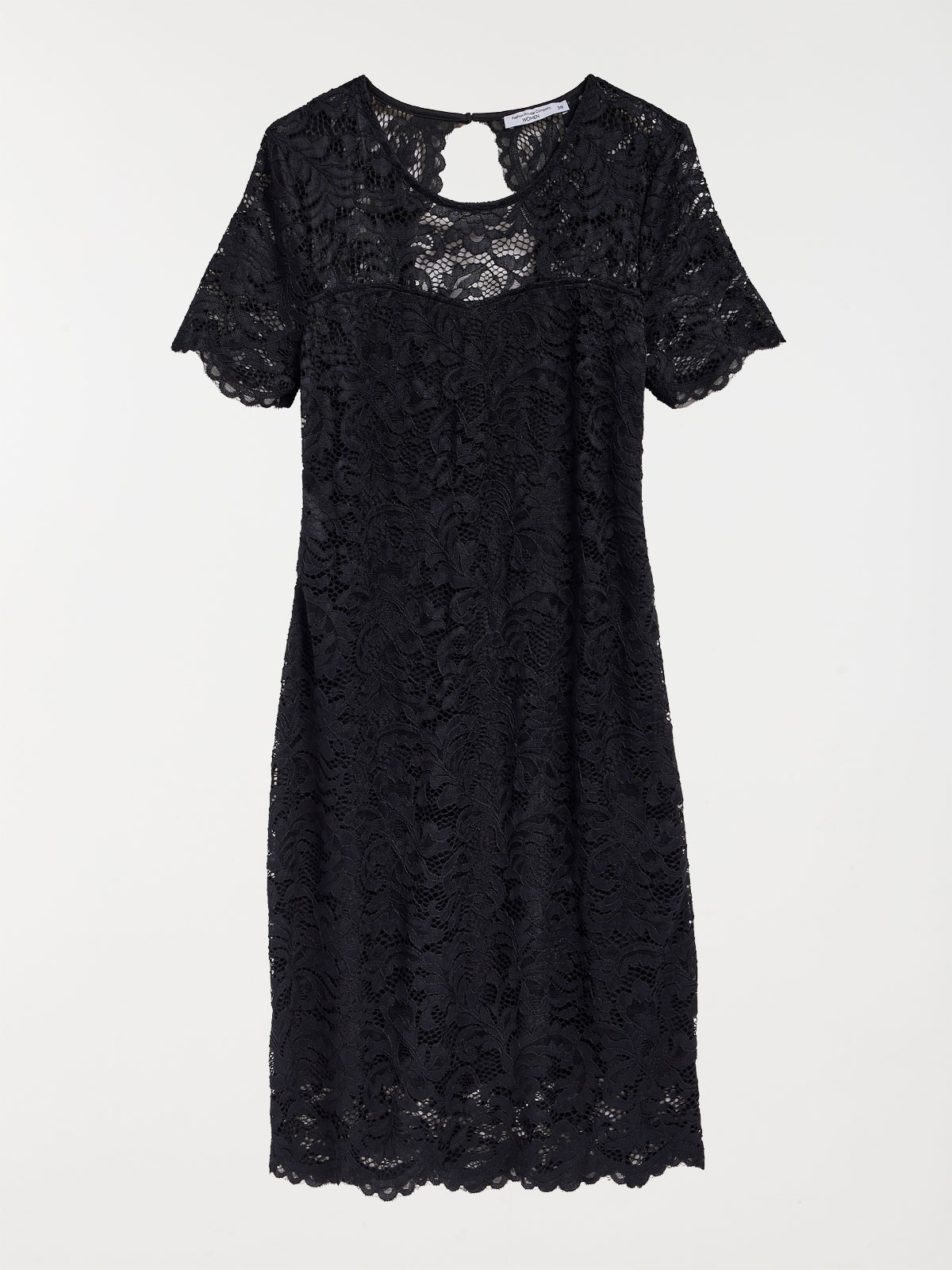 Robe en dentelle noire femme