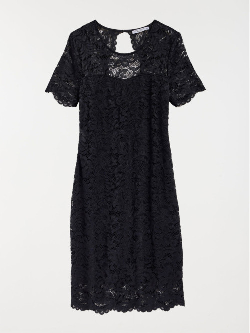 Robe en dentelle noire femme